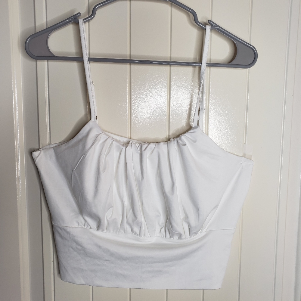 Shein White Crop Tank Top